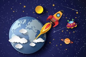 Картина на платно – Ура в космоса