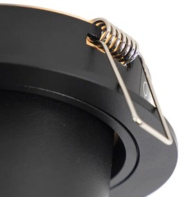 Комплект от 6 модерни вградени спота черни кръгли с възможност за накланяне - Installa