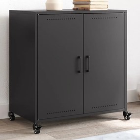 846656 vidaXL Бюфет, черен, 68x39x72 см, стомана