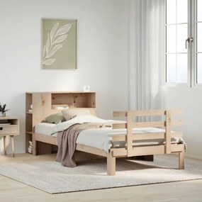 3322733 vidaXL Легло с рафтове за книги, без матрак, 90x200 см, бор масив