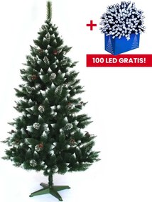 Коледна елха с имитация на сняг на клоните 220 см височина