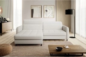 Кремав разтегателен ъглов диван с място за съхранение от букле (ляв ъгъл) Gomsi – ELTAP