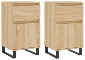 831171 vidaXL Бюфети 2 бр дъб сонома 40x35x70 см инженерно дърво