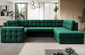 Ъглов диван Bale U-Зелен-Десен
