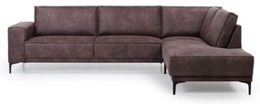 Кафяв ъглов диван от изкуствена кожа (десен ъгъл) Copenhagen - Scandic
