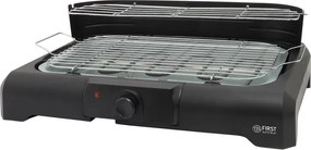 Електрическо барбекю First Austria FA-5350-3, 2200W, Термостат, Разглобяеми плочи, Хромирана решетка, Допълнително място за съхранение, Черен