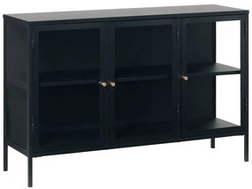 Черна метална витрина 132x85 cm Carmel – Unique Furniture