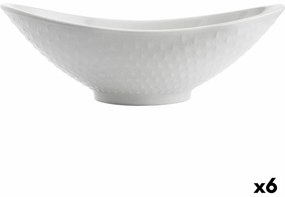Поднос за сервиране Quid Gastro Овал Керамика Бял (21,5 x 12,5 x 7 cm) (6 броя)