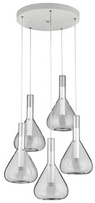 Бяло LED висящо осветително тяло със стъклен абажур ø 55 cm Cipera – CINQUE