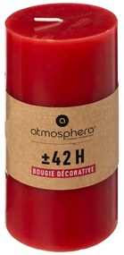 Свещ без аромат atmosphera Hugo, Кръгла, 7x13 cm - Червен