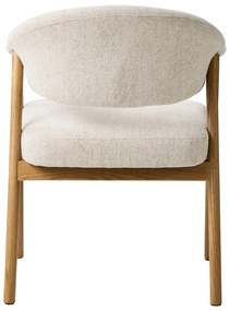 Кремави трапезни столове в комплект с подлакътници 2 бр. от масивен дъб Elk – Unique Furniture