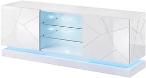 ТВ шкаф Qiu с LED-Бял-Дължина: 160см