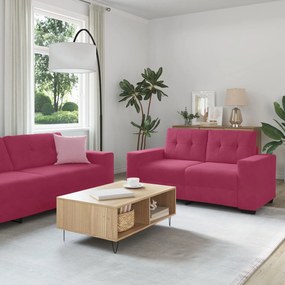 3324725 vidaXL Комплект от 2 дивана с възглавници в Wine Red Velvet