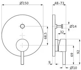 Външни части на кран за баня Herzbach Deep iX
