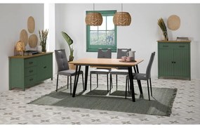 Зелен/естествен висок скрин от масивен бор 90x110 cm Miranda – Marckeric