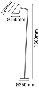 Бяла подова лампа , височина 150 cm Lisboa - SULION