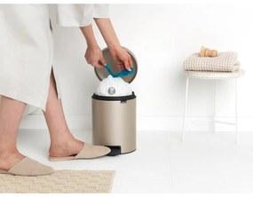Кош за боклук с педал Brabantia NewIcon 1003198, 5 л, Плавно затваряне, Противоплъзгаща основа, Златен металик
