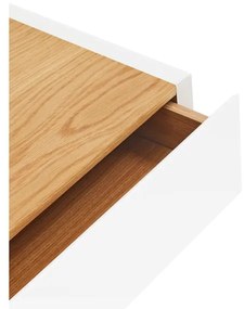 Бяло висящо нощно шкафче с дъбов плот Arista – Teulat