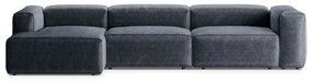 Сиво-син ъглов диван от рипсено кадифе (ляв ъгъл) Bergano – Cosmopolitan Design
