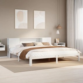 3322522 vidaXL Легло с етажерка за книги, без матрак, 180x200 см, бор масив