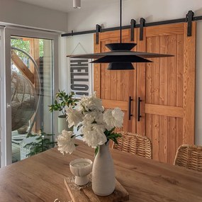 Дизайнерски окачен аплик черен с LED 3-степенна димируема - Pauline