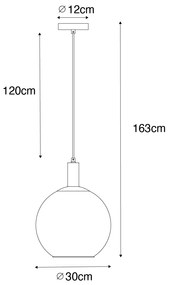 Дизайнерски висящ аплик черен със златно стъкло - Bert