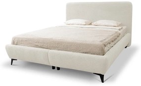 Бежово двойно тапицирано легло с място за съхранение и включена подматрачна рамка 160x200 cm Makapu – Makamii