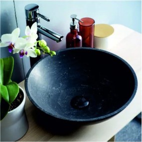 Мивка за баня ICL 4011BL, монтаж върху плот, камък, син, 40x40x12см