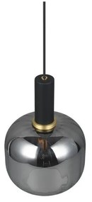 Черно висящо осветително тяло със стъклен абажур ø 20 cm Diva – Trio