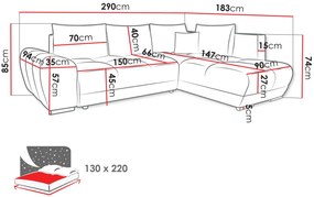 Ъглов диван Forrest-Екрю-Ляв