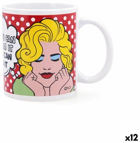 Tass Quid Pin Up Комикси Многоцветен Керамика 330 ml (12 броя)