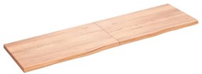 363720 vidaXL Стенен рафт светлокафяв 180x50x(2-4) см обработен масивен дъб