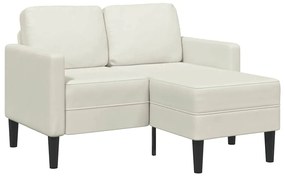 4107075 vidaXL Двуместен диван с шезлонг в L-образна форма Крем 125 см кадифе