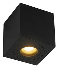 Модерен квадратен прожектор за баня черен - Capa