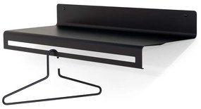 Черна метална стенна закачалка с рафт Sway – Spinder Design