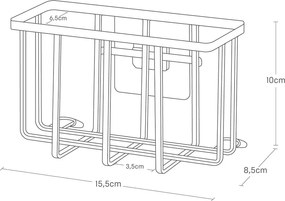 Черна метална стойка за перилни препарати без пробиване Film Hook – YAMAZAKI