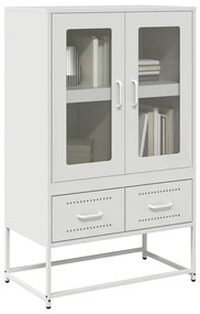 853367 vidaXL Висок шкаф, бял, 68x39x111,5 см, стомана