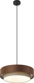 Модерен висящ лампион тъмен бронз с цвят таупе 50 см 3 светлини - Drum Duo