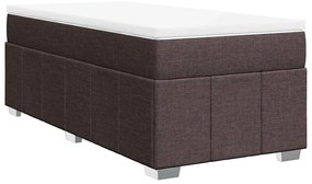 3285452 vidaXL Боксспринг легло с матрак, тъмнокафяво, 100x200 см, плат