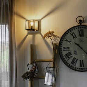 Индустриална стенна лампа черен куб - Cage