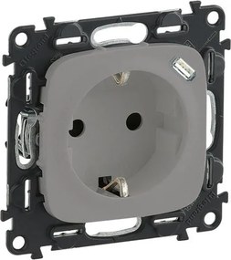 Legrand Контакт ШУКО 2P+E 16A + USB тип C 1.5A 7.5W цвят Алуминий Valena Allure  - 753007