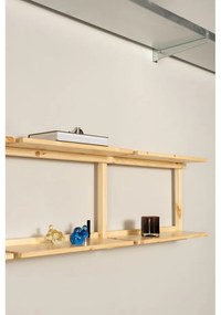 Стенна библиотека от масивен бор в естествен цвят 192x47,5 cm Groove – Karup Design