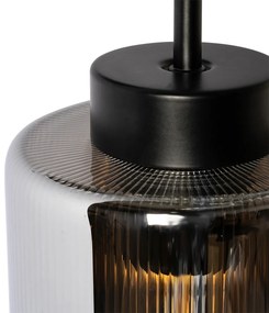 Смарт стенна лампа черна с димно стъкло, включваща WiFi ST64 - Laura