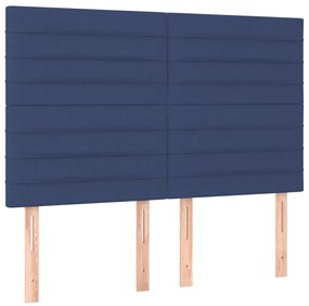 3116476 vidaXL Горни табли за легло, 4 бр, сини, 72x5x78/88 см, плат