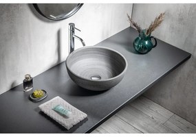 Сива керамична кръгла мивка ø 41 cm Priori – Sapho