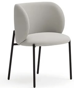 Светлосиви тапицирани трапезни столове в комплект 2 бр. Mogi – Teulat