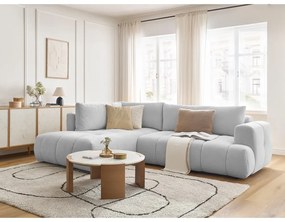 Светлосив сгъваем/с място за съхранение ъглов диван (ляв ъгъл/L форма) Fuji – Bobochic Paris