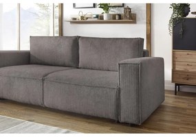 Кафяво-сив сгъваем диван от рипсено кадифе 245 cm Nihad – Bobochic Paris