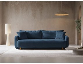 Тъмносин разтегателен диван с място за съхранение 231 cm Elen – Micadoni