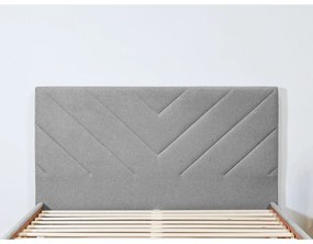 Светлосиво тапицирано двойно легло с включена подматрачна рамка 180x200 cm Romane – Bobochic Paris